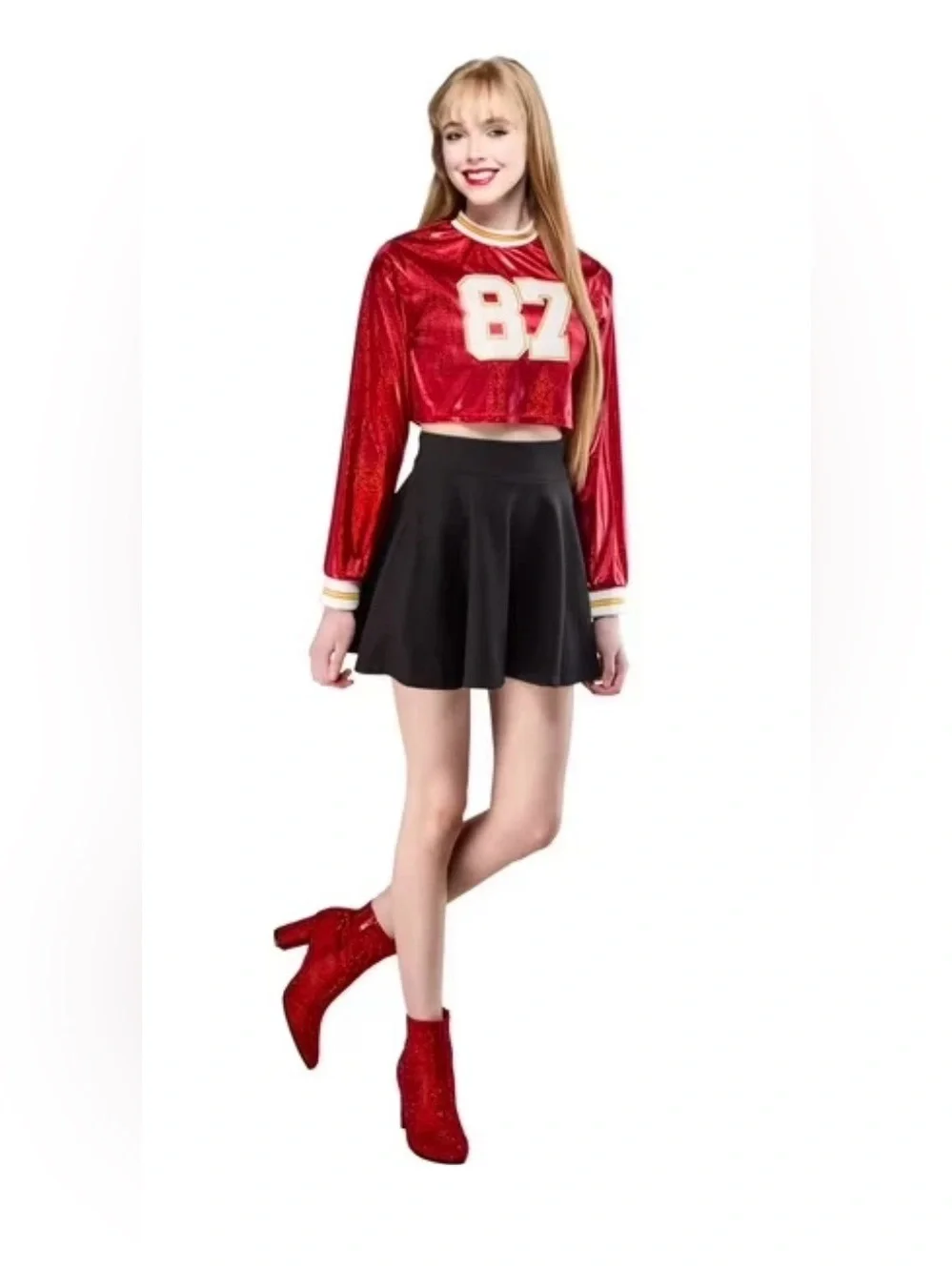 Pop Idol Taylor Swift Halloween 87 Travis Kelce Chiefs Costume Girls Sz M (7/8)